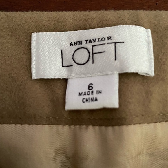 Loft Camel Wool Blend Skirt With Embellishments - Picture 7 of 8